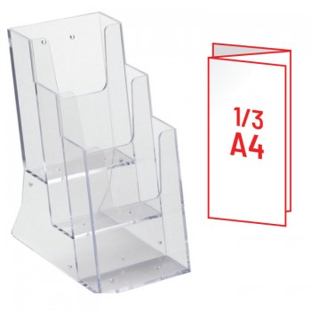 ПВЦ држач 1/3А4 со 3 прегради, (100*210мм)