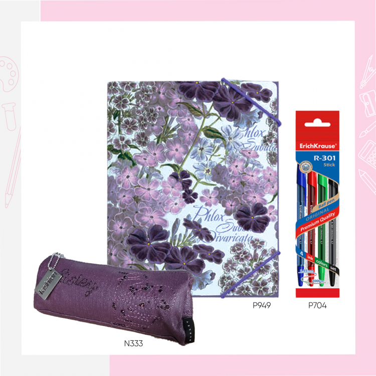 Папка + пенкала + несесер