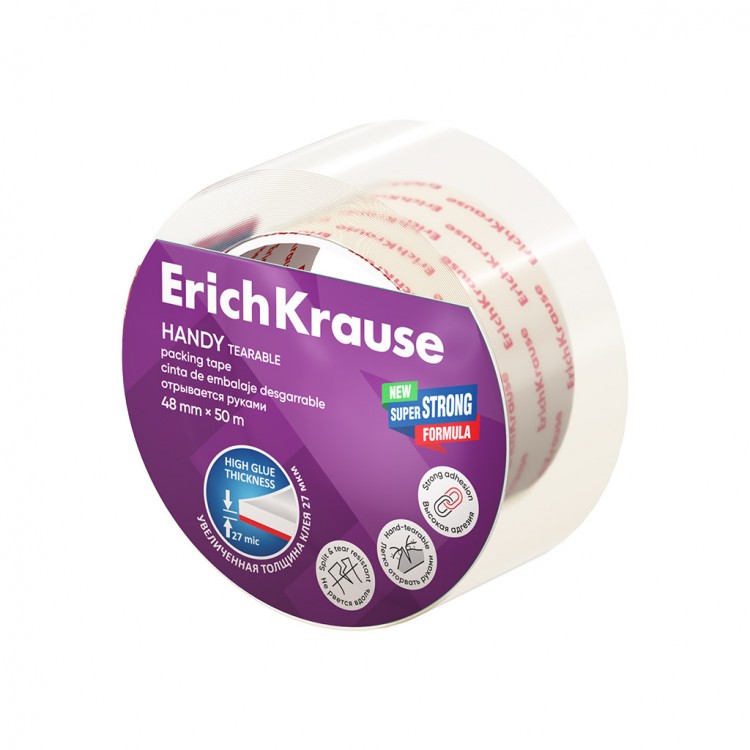 Селотејп 48мм х 50м, за рачно кинење Erich Krause