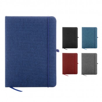 Еко тефтер А5, корица RPET полиестер, 80л бели